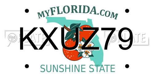 KXUZ79 Florida License Plate