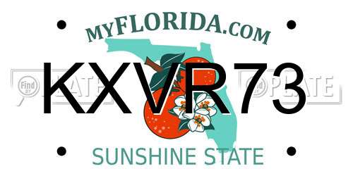 KXVR73 Florida License Plate
