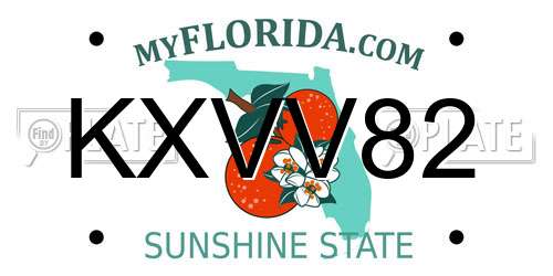 KXVV82 Florida License Plate