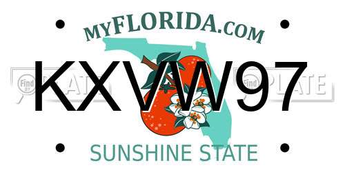 KXVW97 Florida License Plate
