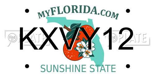 KXVY12 Florida License Plate