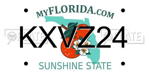 KXVZ24 Florida License Plate