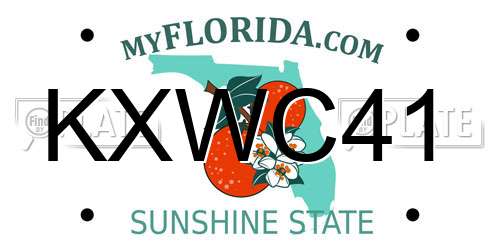 KXWC41 Florida License Plate
