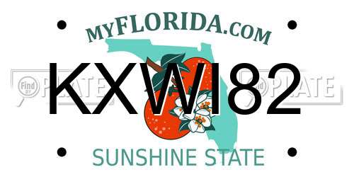 KXWI82 Florida License Plate