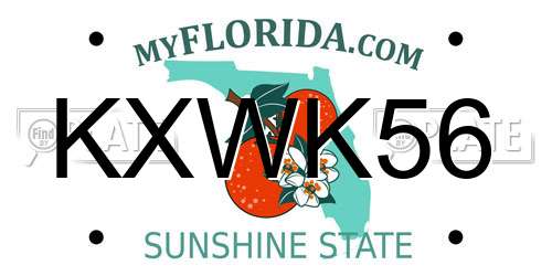 KXWK56 Florida License Plate