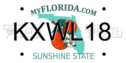 KXWL18 Florida License Plate