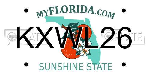 KXWL26 Florida License Plate