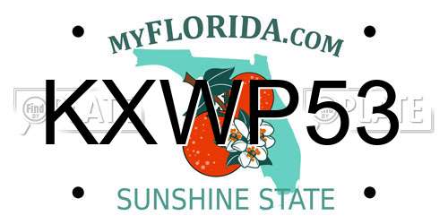 KXWP53 Florida License Plate