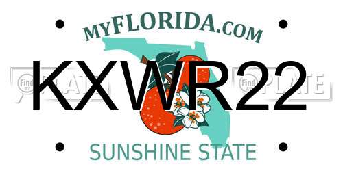 KXWR22 Florida License Plate