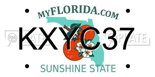 KXYC37 Florida License Plate