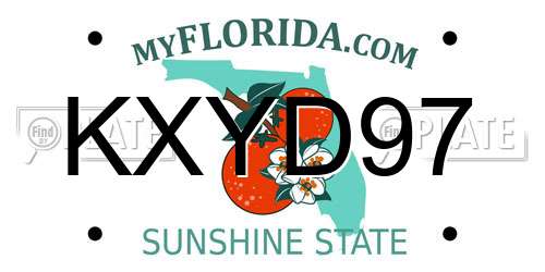 KXYD97 Florida License Plate