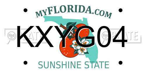 KXYG04 Florida License Plate