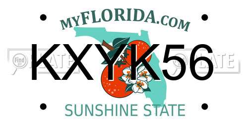 KXYK56 Florida License Plate