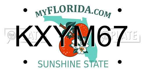 KXYM67 Florida License Plate