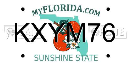 KXYM76 Florida License Plate