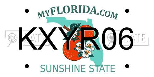 KXYR06 Florida License Plate