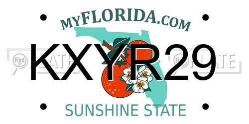 KXYR29 Florida License Plate