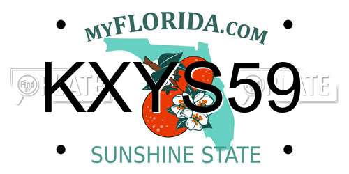 KXYS59 Florida License Plate