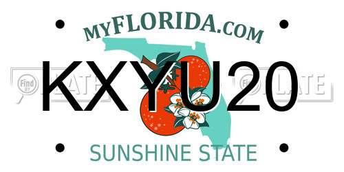 KXYU20 Florida License Plate