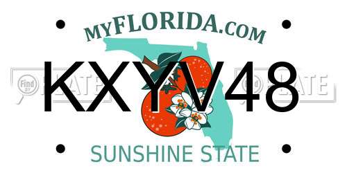 KXYV48 Florida License Plate