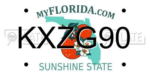 KXZG90 Florida License Plate