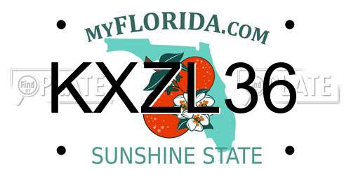 KXZL36 Florida License Plate