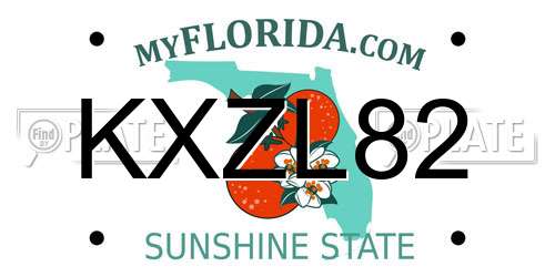 KXZL82 Florida License Plate