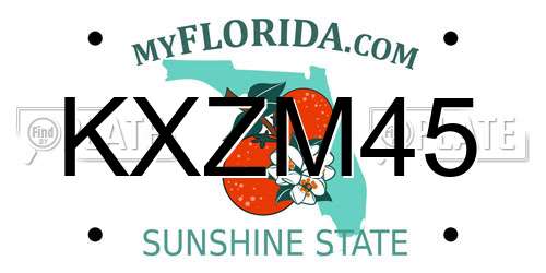 KXZM45 Florida License Plate