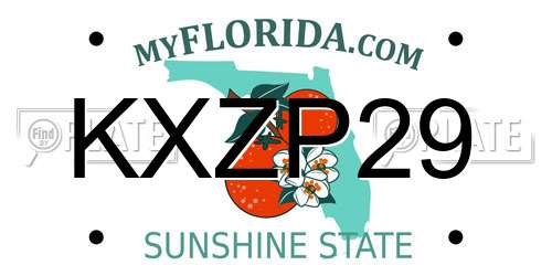 KXZP29 Florida License Plate