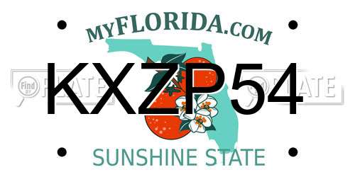 KXZP54 Florida License Plate