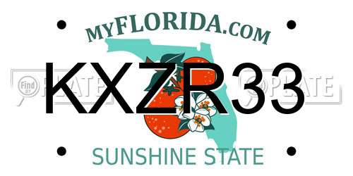KXZR33 Florida License Plate