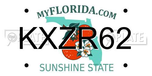 KXZR62 Florida License Plate