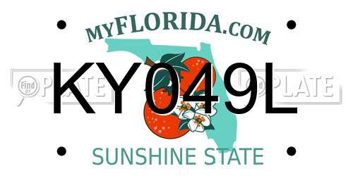 KY049L Florida License Plate