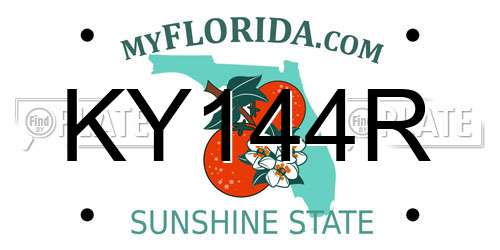 KY144R Florida License Plate