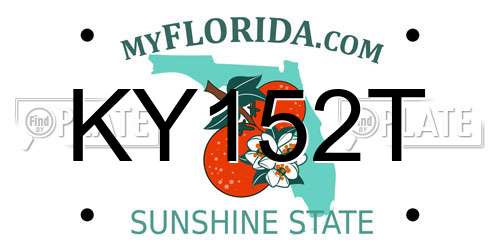 KY152T Florida License Plate
