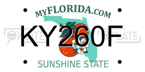 KY260F Florida License Plate