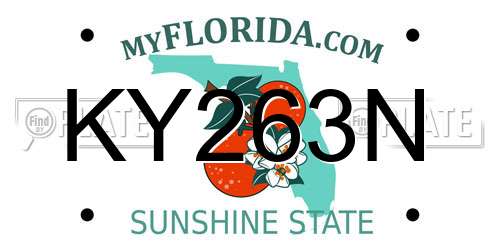 KY263N Florida License Plate