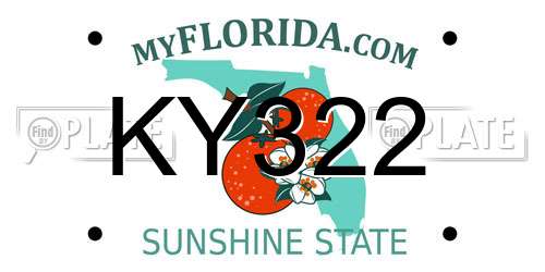 KY322 Florida License Plate
