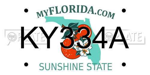 KY334A Florida License Plate