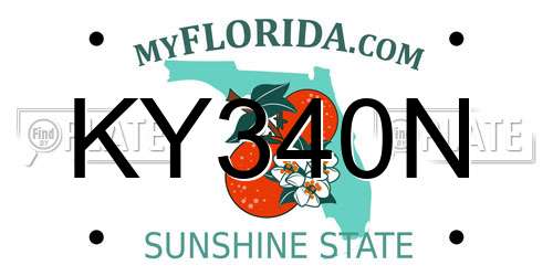KY340N Florida License Plate