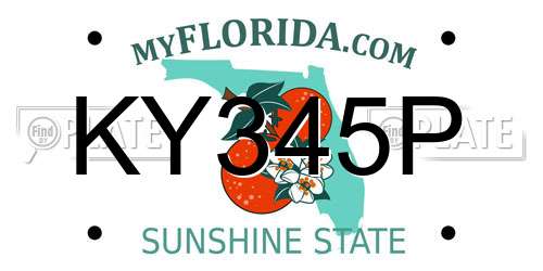 KY345P Florida License Plate
