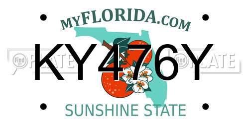 KY476Y Florida License Plate