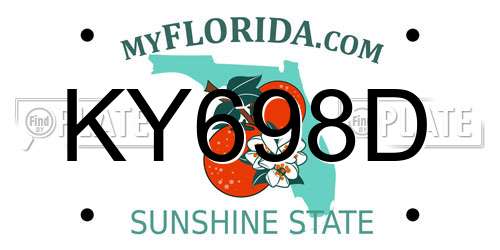 KY698D Florida License Plate