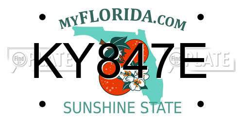 KY847E Florida License Plate