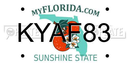 KYAF83 Florida License Plate