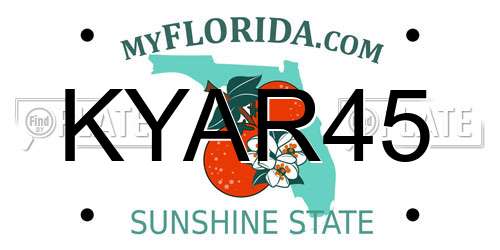 KYAR45 Florida License Plate