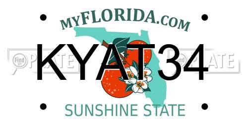 KYAT34 Florida License Plate