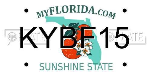 KYBF15 Florida License Plate
