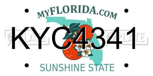 KYC4341 Florida License Plate