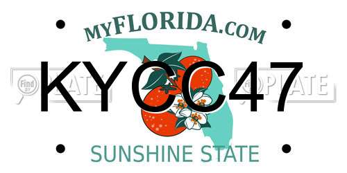 KYCC47 Florida License Plate